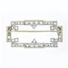 Image 3 : Antique Art Deco Platinum Old Euro & Mine Cut Diamond Open Geometric Brooch Pin
