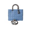 Image 1 : Christian Dior Large Lady Bag Blue Grey Leather