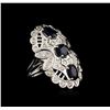 Image 1 : 14KT White Gold 3.54 ctw Sapphire and Diamond Ring