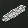 Image 2 : Antique Art Deco 14k White Gold 0.35 ctw Diamond Open Filigree Wide Bar Pin Broo