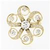 Image 1 : Antique Victorian 18k Gold 1.97 ctw Old European Diamond Swirl Flower Pin Brooch