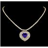 Image 1 : 14KT Yellow Gold 13.62 ctw Tanzanite and Diamond Necklace