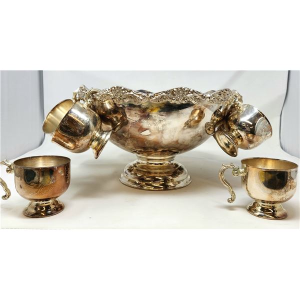 Elegance Silver Plated on Brass Punch Bowl (10 Cups)