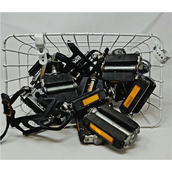 Bike Basket full of Bike Pedals