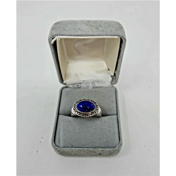 Sterling Silver Ring with Blue Lapis Stone (925 CHINA GV)