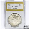 Image 1 : 1921 Silver Peace Dollar PGA MS64+ High Relief