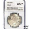 Image 1 : 1881-S Morgan Silver Dollar NGC MS65