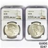 Image 1 : [2] 1922 Peace Dollars NGC AU58