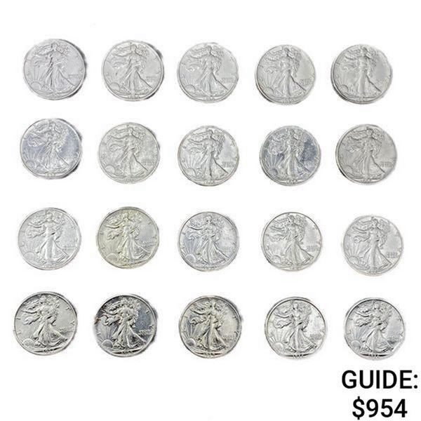 Walking Half Dollars (20 Coins)