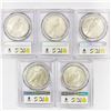 Image 2 : 1922-D Set [5] Silver Peace Dollar PCGS MS61