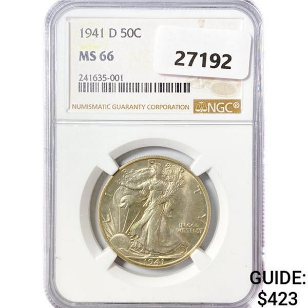 1941-D Walking Liberty Half Dollar NGC MS66