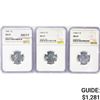 Image 1 : 1943 [D,S] Set of 3 Wheat Cent NGC MS67