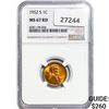 Image 1 : 1952-S Wheat Cent NGC MS67 RD