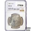 Image 1 : 1881-S Morgan Silver Dollar NGC MS64
