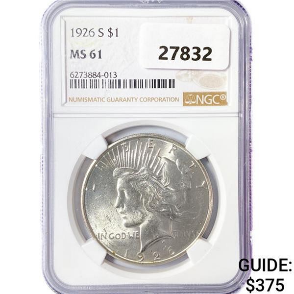 1926-S Silver Peace Dollar NGC MS61