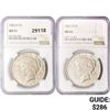 Image 1 : 1922-D Set [2] Silver Peace Dollar NGC MS