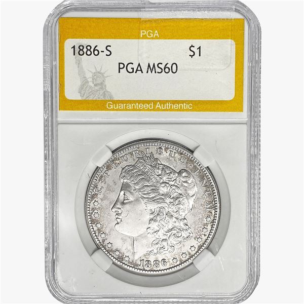 1886-S Morgan Silver Dollar PGA MS60