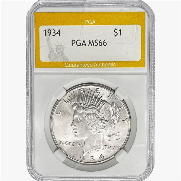 1934 Silver Peace Dollar PGA MS66