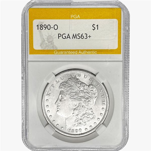 1890-O Morgan Silver Dollar PGA MS63+