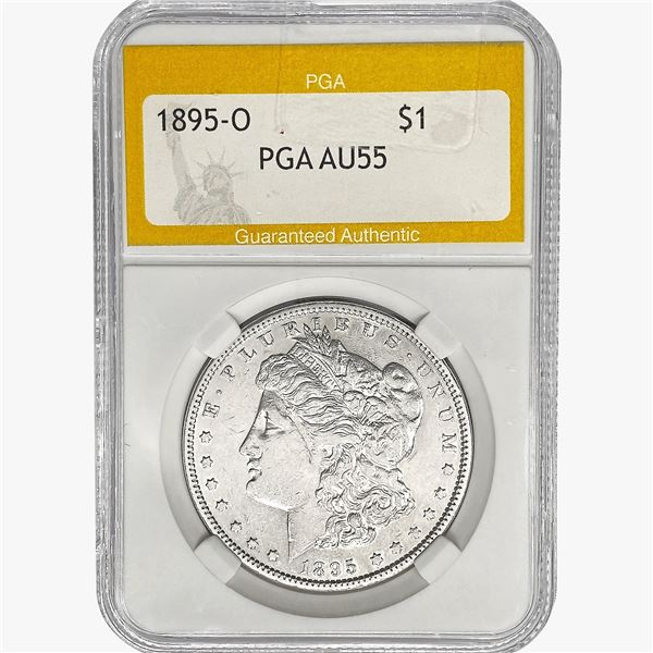 1895-O Morgan Silver Dollar PGA AU55