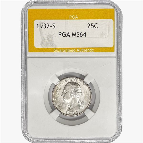 1932-S Washington Silver Quarter PGA MS64