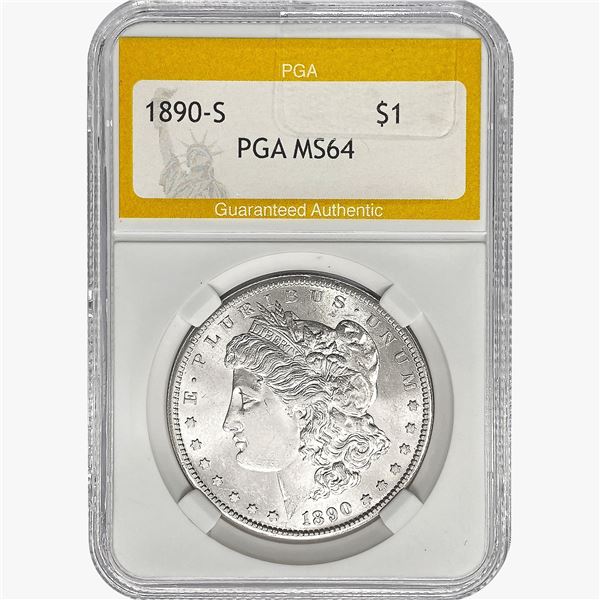 1890-S Morgan Silver Dollar PGA MS64