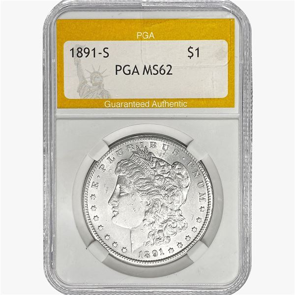 1891-S Morgan Silver Dollar PGA MS62