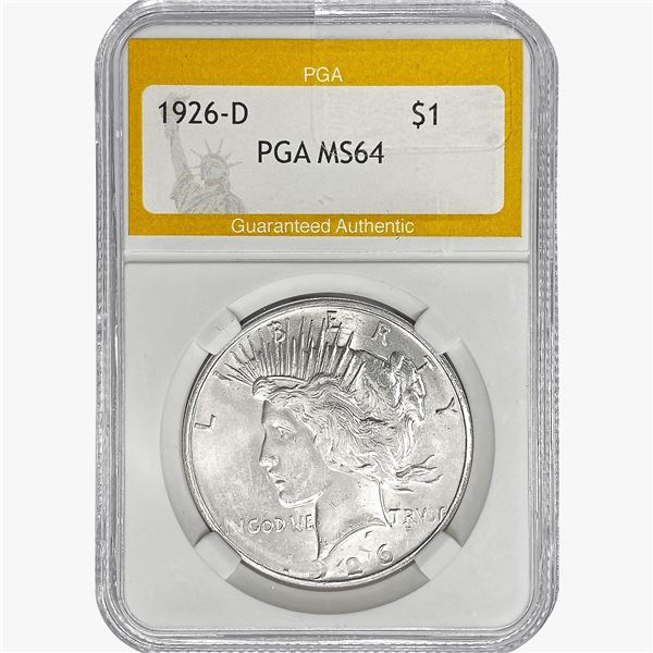 1926-D Silver Peace Dollar PGA MS64
