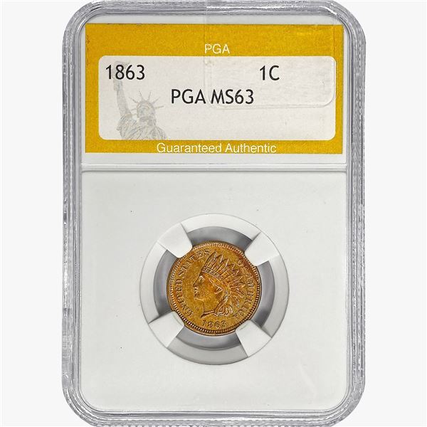 1863 Indian Head Cent PGA MS63