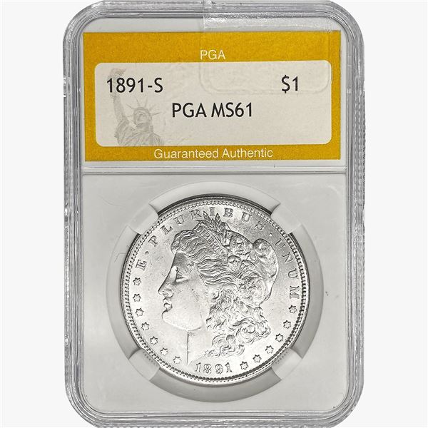 1891-S Morgan Silver Dollar PGA MS61