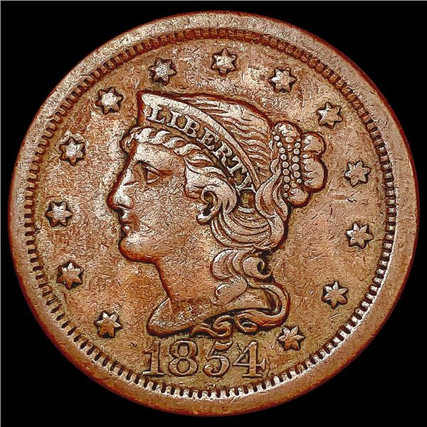 1854 Braided Hair Large Cent CLOSELY UNCIRCULATED