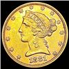 Image 1 : 1881 $5 Gold Half Eagle UNCIRCULATED