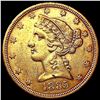 Image 1 : 1885 $5 Gold Half Eagle CLOSELY UNCIRCULATED