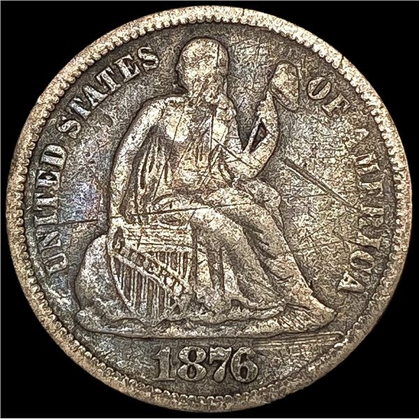 1876-CC Seated Liberty Dime LIGHTLY CIRCULATED