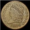 Image 1 : 1809 / 8 Classic Head Half Cent NICELY CIRCULATED