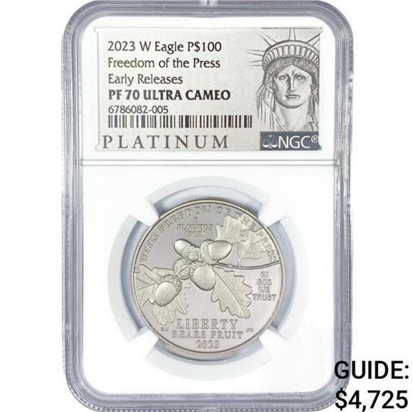2023-W $100 F.O.P. 1OZ PLAT FS NGC PR70 DCAM