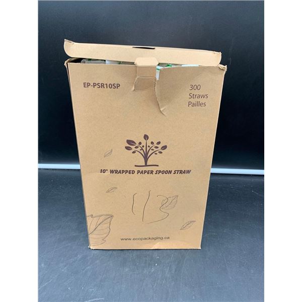 10in Wrapped Paper Spoon Straw 300ct