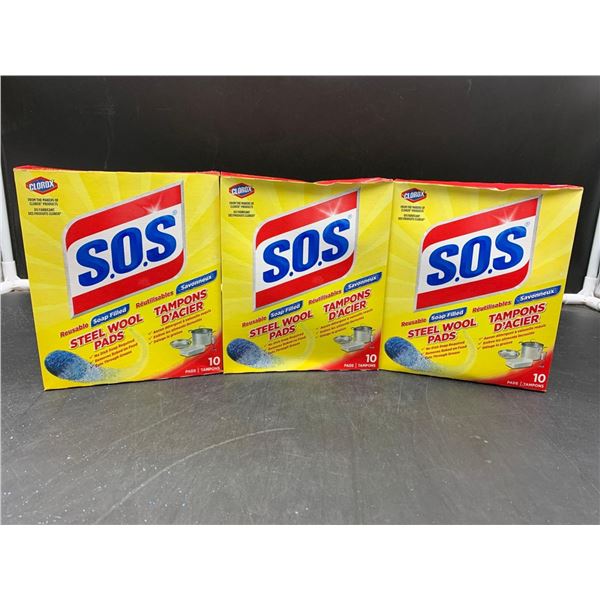 SOS Steel Wool Pads (3 x 10)