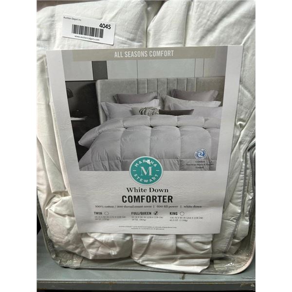 Martha Stewart White Down Comforter Queen Size