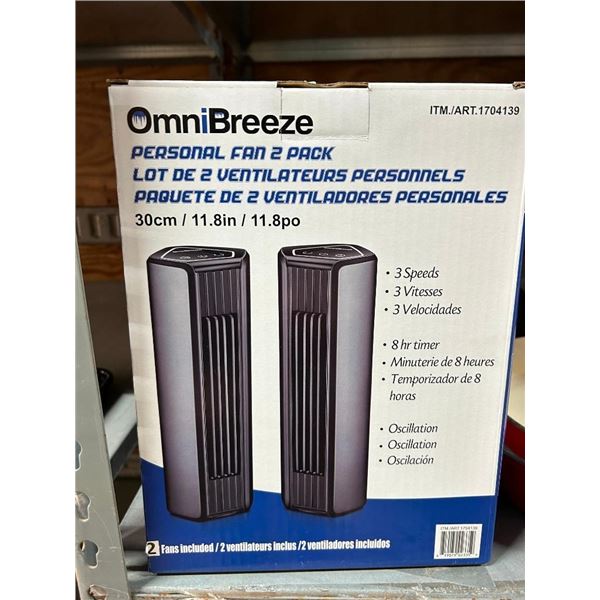 Omni Breeze Personal Fan 2 Pack