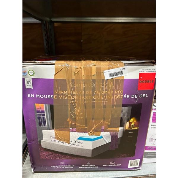 Comfort Grand Double Size Memory Foam Mattress Topper