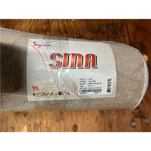 Segma Sina Grey & Navy Blue 8' x 11' Area Rug