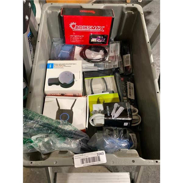 Bin Of Assorted Electronics Bin Included