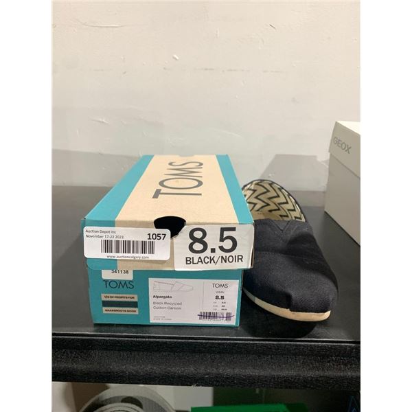 Toms Alpargata Black Recycled Cotton Canvas Ladies Shoes Size 8.5