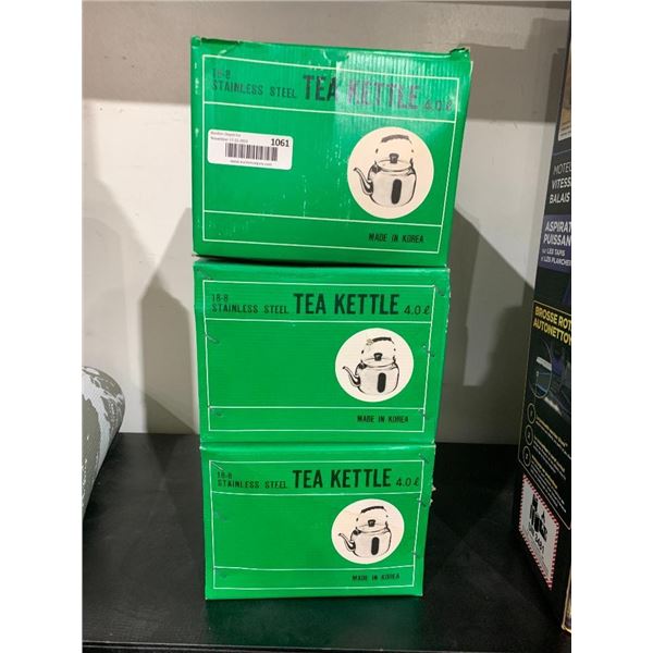 Lot of 3 Stainless Steel Tea Kettle 4L