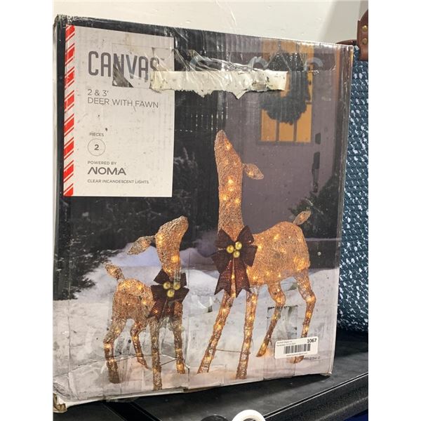2 Piece Canvas 2 & 3' Deer With Fawn