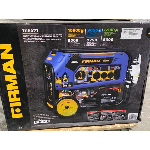 Firman Electric Start Tri Fuel Portable Generator