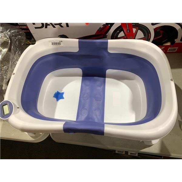 Foldable Baby Bathtub,Collapsible Baby Tub with Temperature Sensor