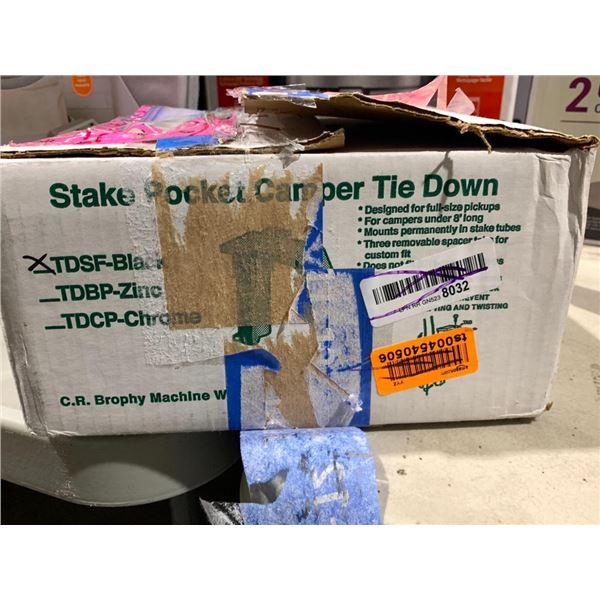 Stake Pocket Camper Tie Downs Black Set of 4