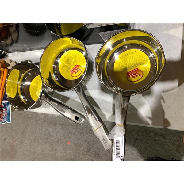 Verka Lot of 3 Stainless Steel 18cm Pots